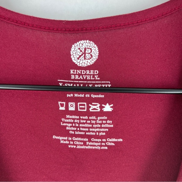 Kindred Bravely Burgundy Cross Front V-Neck Nursing Midi Dress Soft Modal XS - Picture 3 of 10